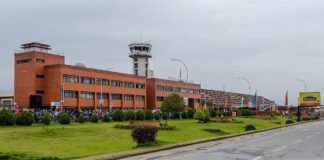 Tribhuvan International Airport in Kathmandu, where a bird strike at Kathmandu airport disrupted flights