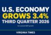 U.S. Economy Grows at 3.4% Rate in Third Quarter as Investment Climbs U.S. Economy Grows 3.4% Third Quarter 2026 — Virginia Times