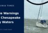 Gale Warnings Issued for Chesapeake Bay, Virginia Coastal Waters A sailboat in rough, choppy water in the Chesapeake Bay during severe weather near Cape Charles, Virginia.