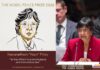 Navi Pillay Wins 2026 Nobel Peace Prize for International Law Work Nobel Committee laureate illustration of Navanethem Pillay beside a UN photo of her as High Commissioner for Human Rights