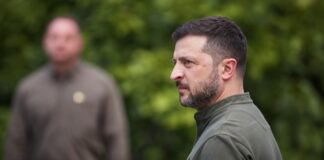 Ukrainian President Volodymyr Zelenskyy at an Air Force event in August 2025.