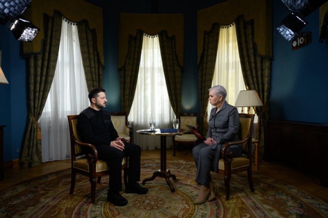 Zelenskyy air defense warning interview with journalist Alla Mazur for TSN Week on 1+1