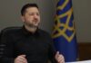 Zelenskyy Says Ukraine, U.S., Russia Plan Team Talks in Early November Zelenskyy trilateral talks: Ukrainian President Volodymyr Zelenskyy speaks beside a blue and gold flag during a Hudson Institute address